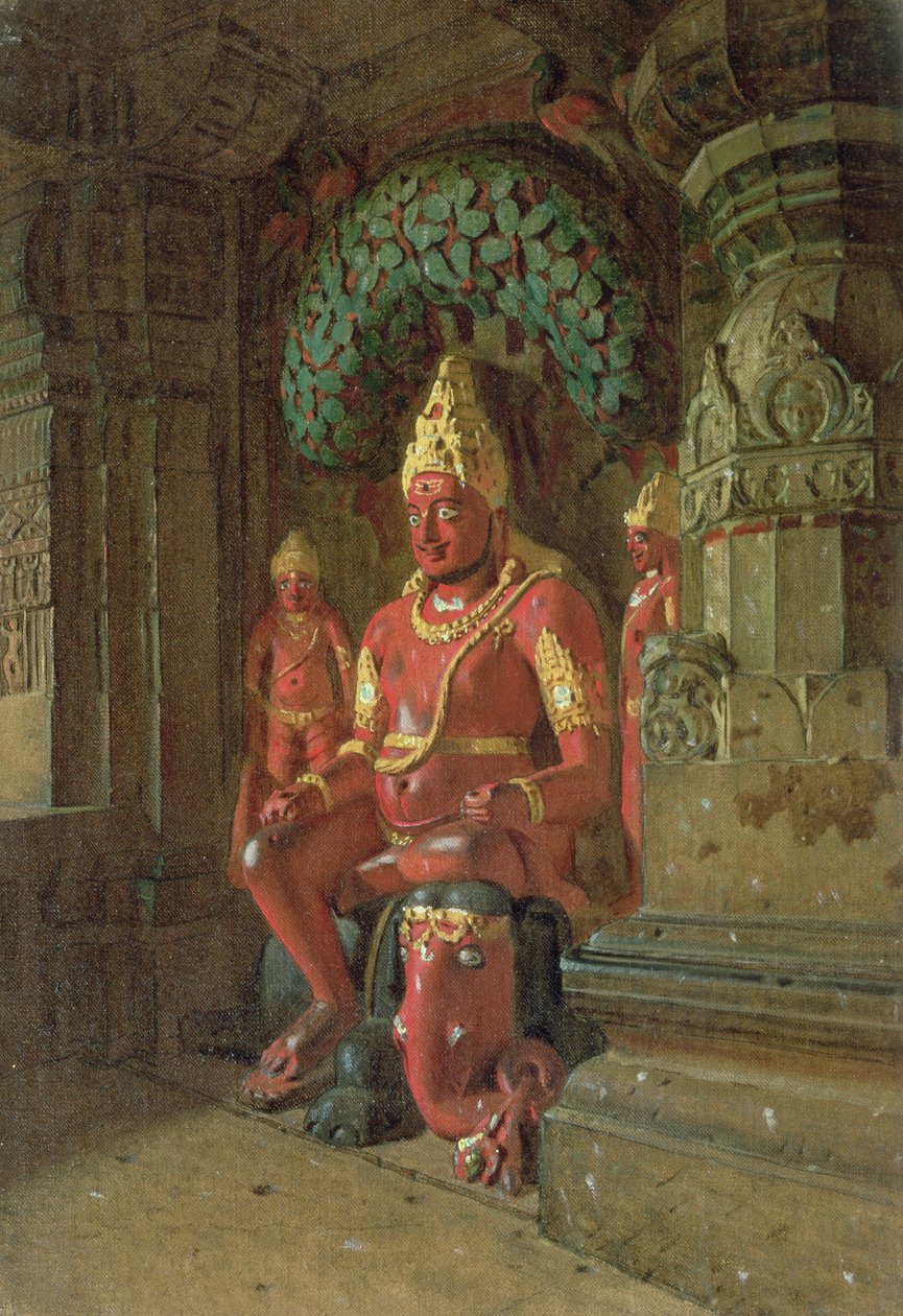Vishnu Beeld in de Indra Tempel, 1874 door Piotr Petrovitch Weretshchagin
