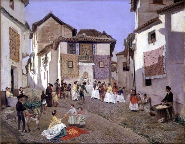 Een Spaanse huwelijksceremonie door Placido Frances y Pascual