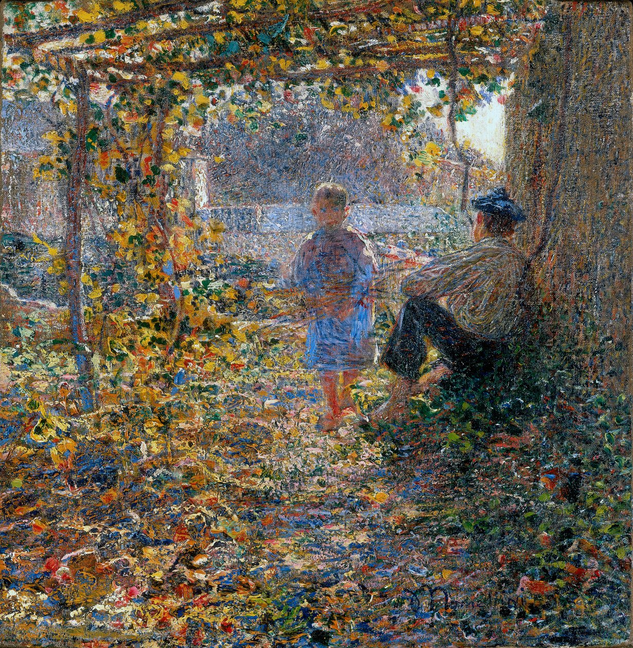 Maartavond (onder de pergola) door Plinio Nomellini