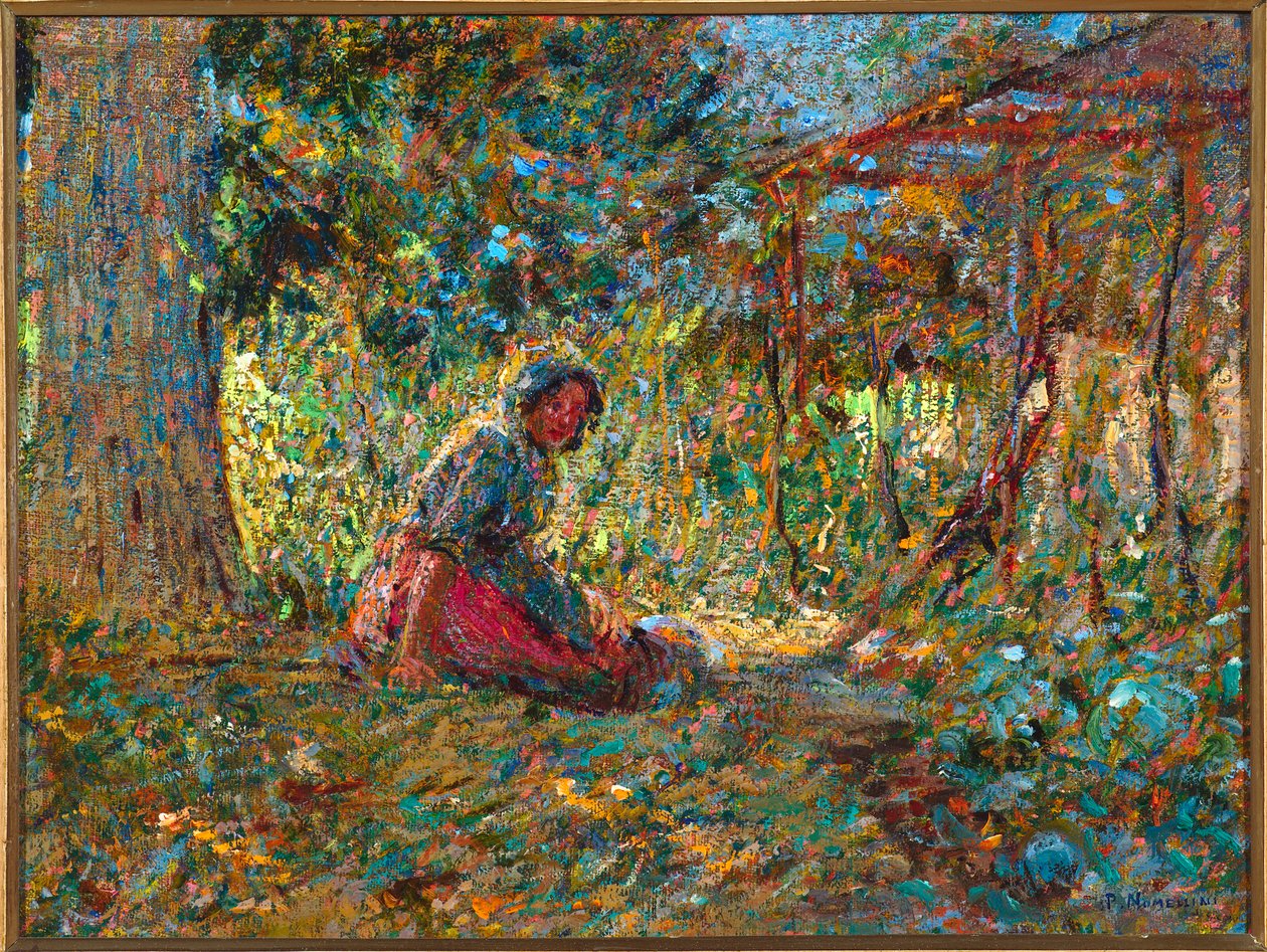 In de tuin, ca. 1891 door Plinio Nomellini