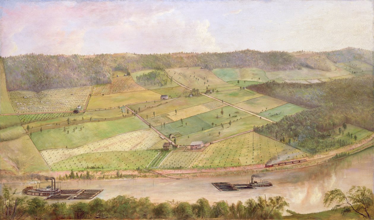 Scène aan de Ohio-rivier door Poe N. J. Poe N. J.
