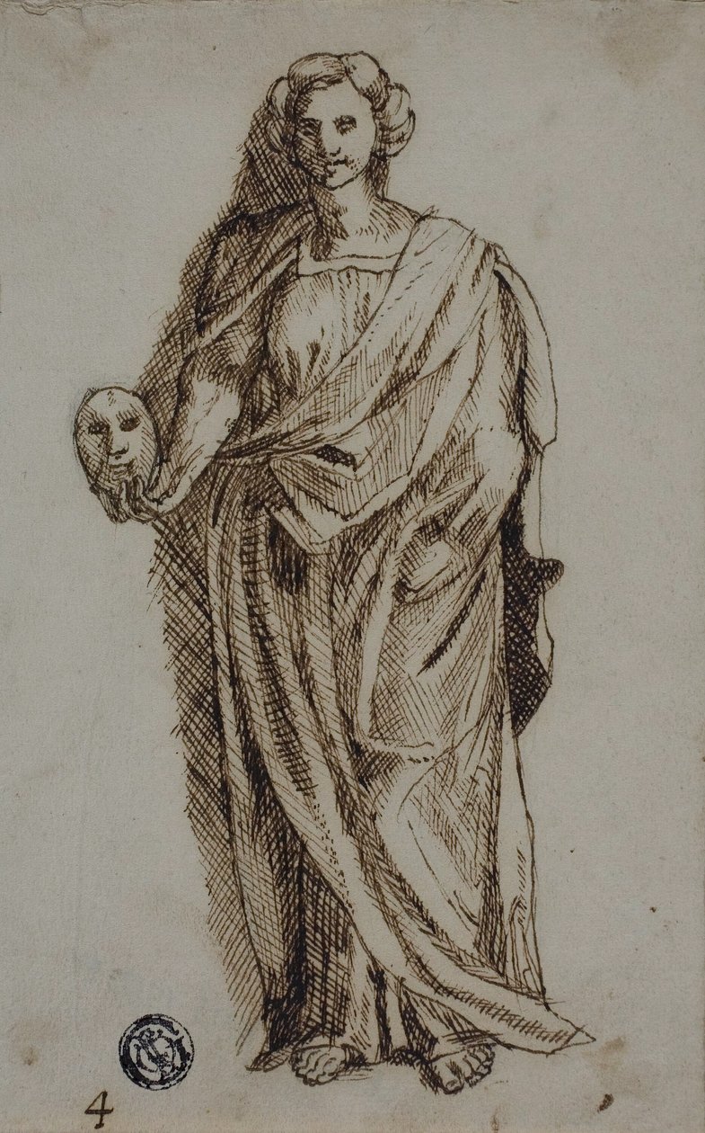 Melpomene door Polidoro da Caravaggio