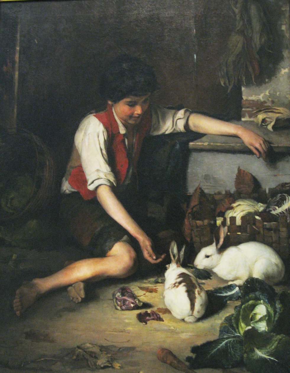 Kind met konijnen door Polychronis Lembesis