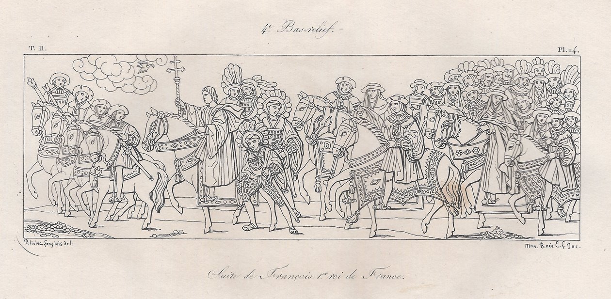 4e bas-reliëf - suite van François I koning van Frankrijk door Polyclès Langlois et Espérance Langlois