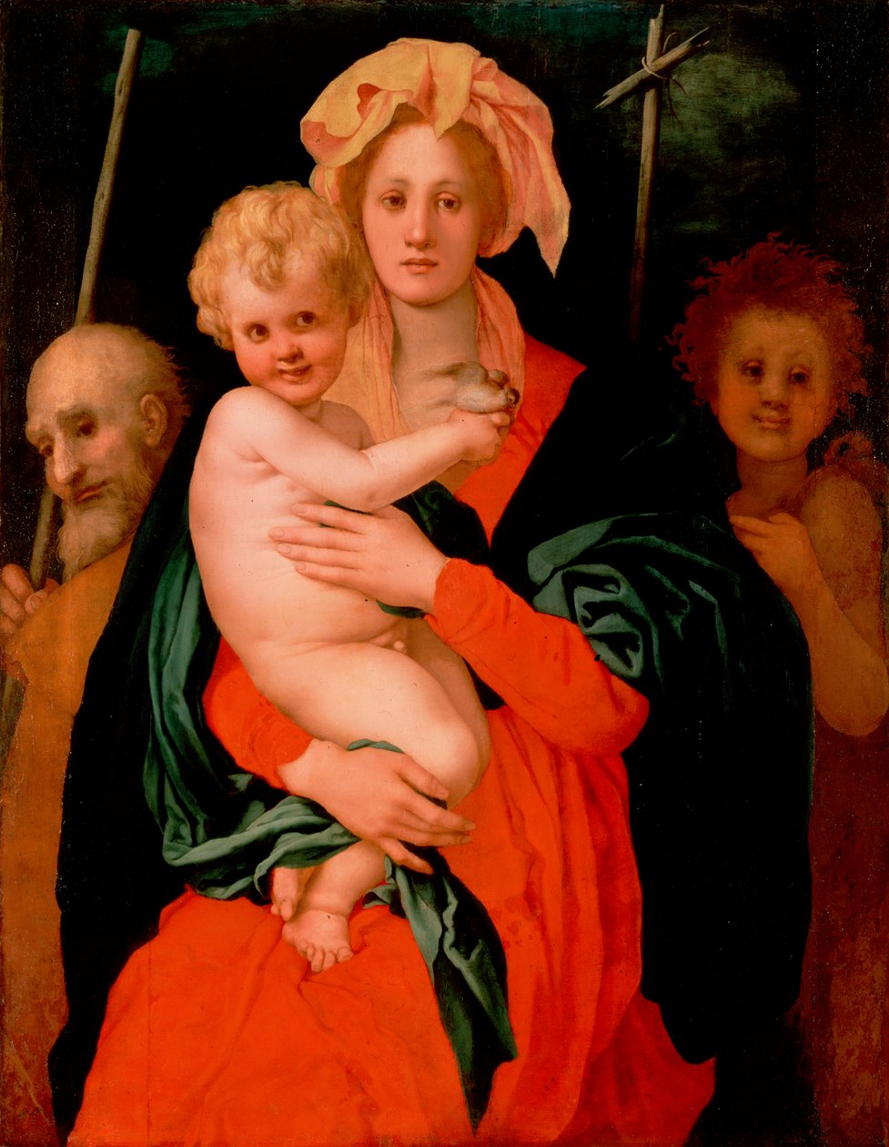 Madonna en Kind met St. Jozef en Johannes de Doper door Jacopo Pontormo