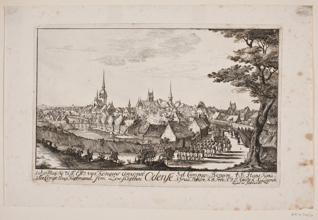 De intocht van Frederik V in Odense door Poul Isac Grønvold
