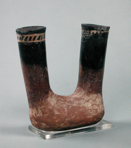 Zwart getopte rood-ware pot, uit Badari door Predynastic Period Egyptian