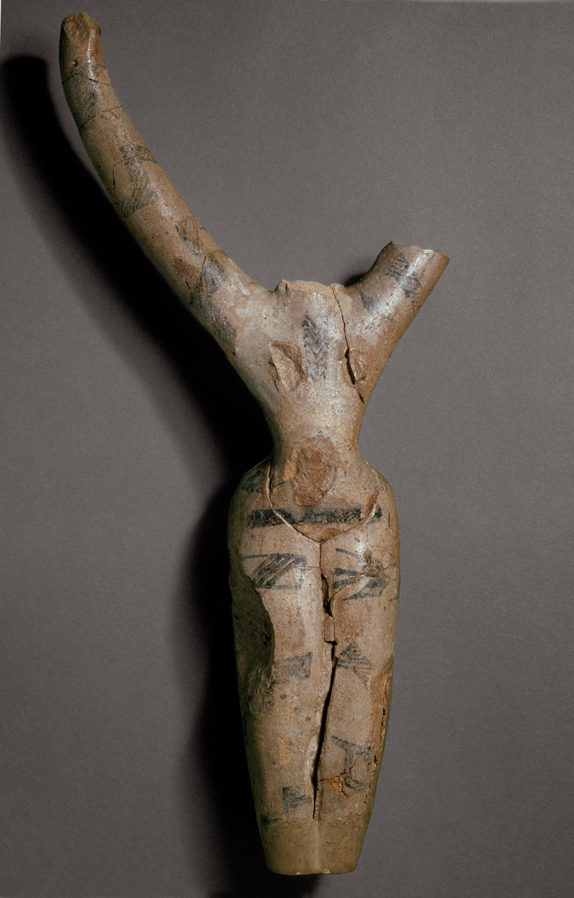 Getatoeëerd beeldje door Predynastic Period Egyptian