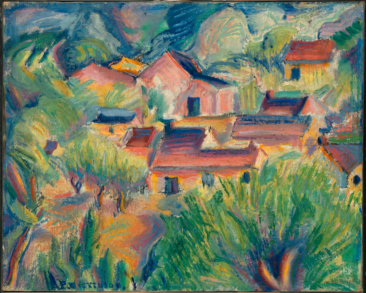 Huizen en Landschap door Preston Dickinson