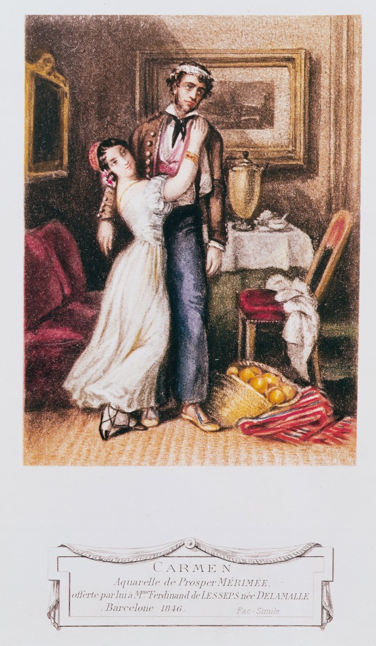Carmen en Don Jose, 1846 door Prosper Merimee