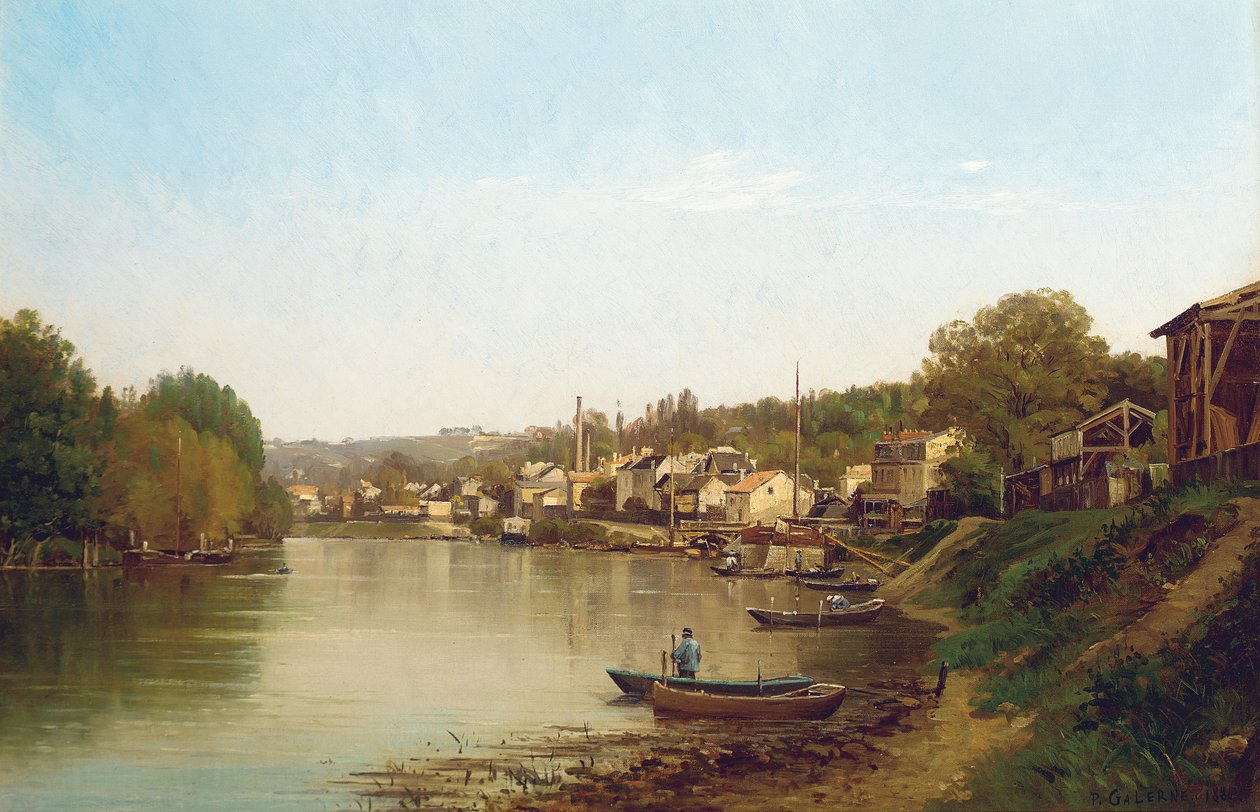 Aan de oevers van de Seine bij Meudon door Prosper Galerne