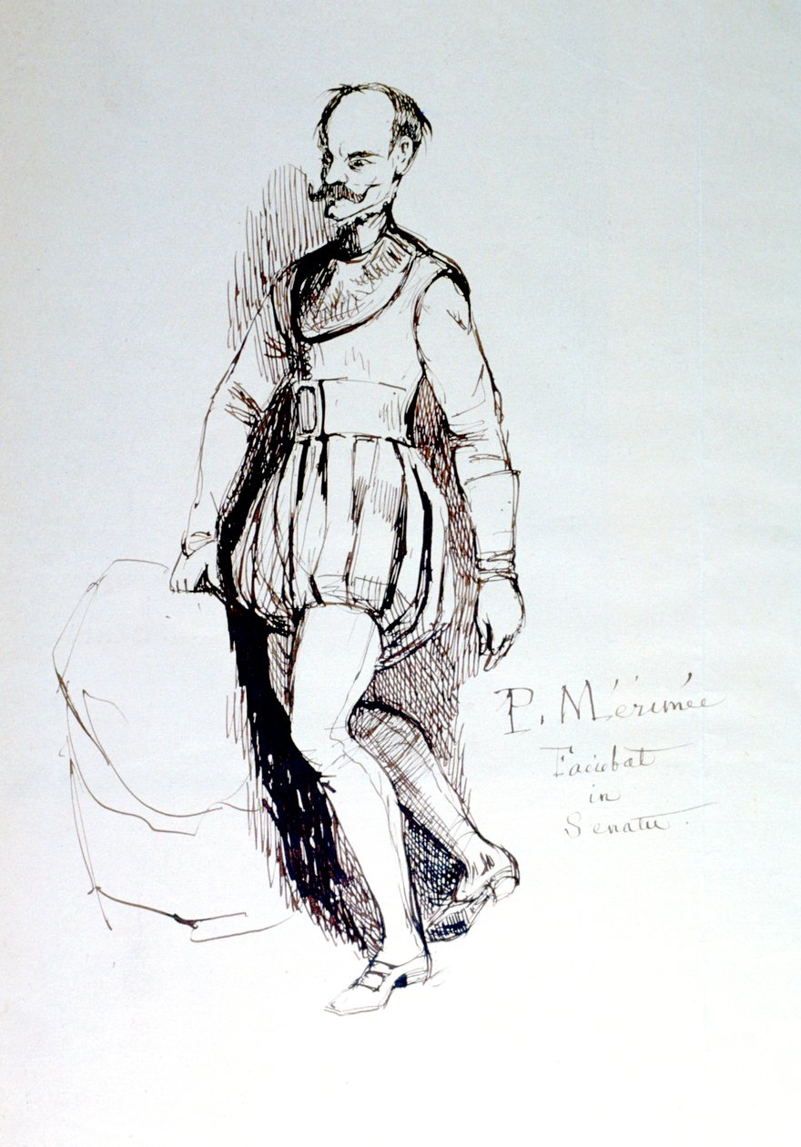 Figuur in 16e-eeuwse kleding, ca. 1823-1870 door Prosper Merimee