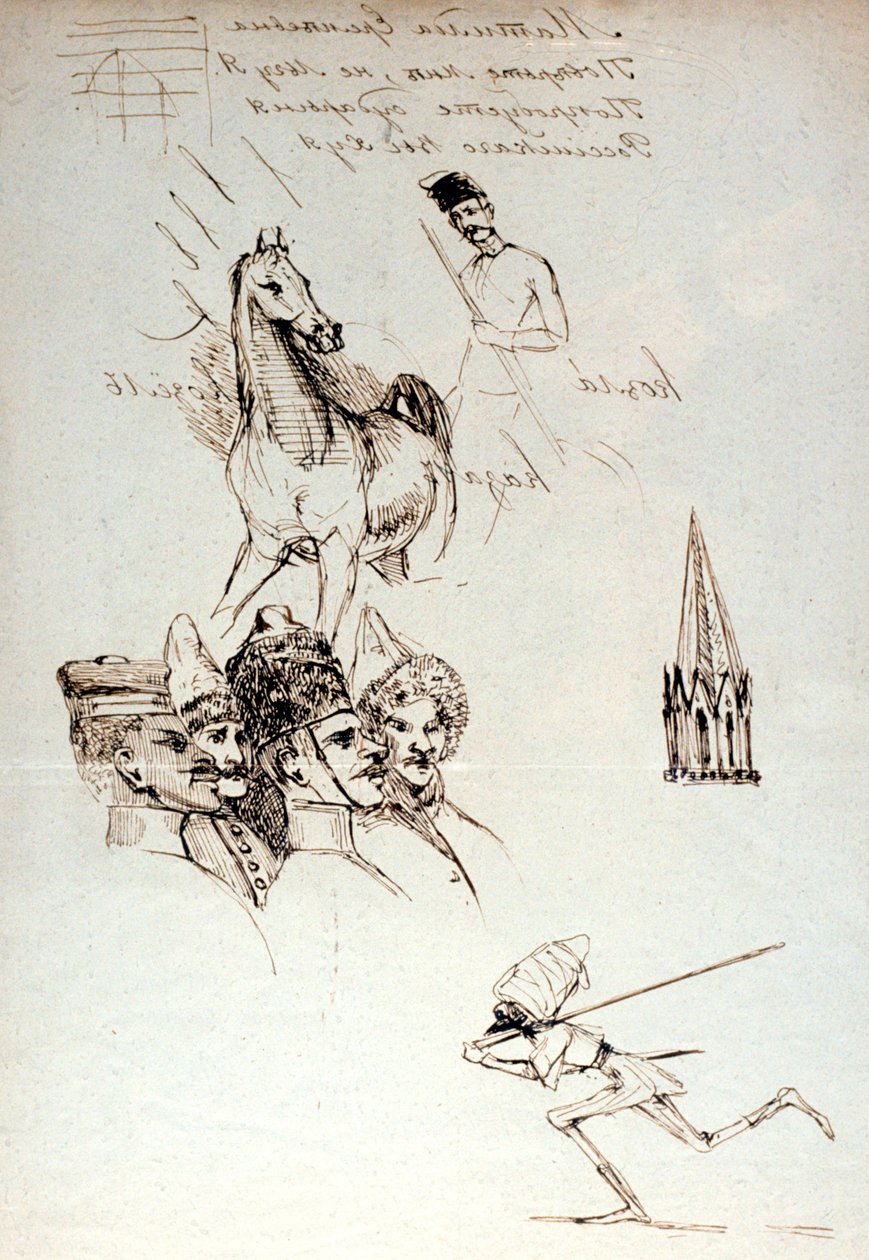 Studie van Russen, ca. 1823-1870 door Prosper Merimee