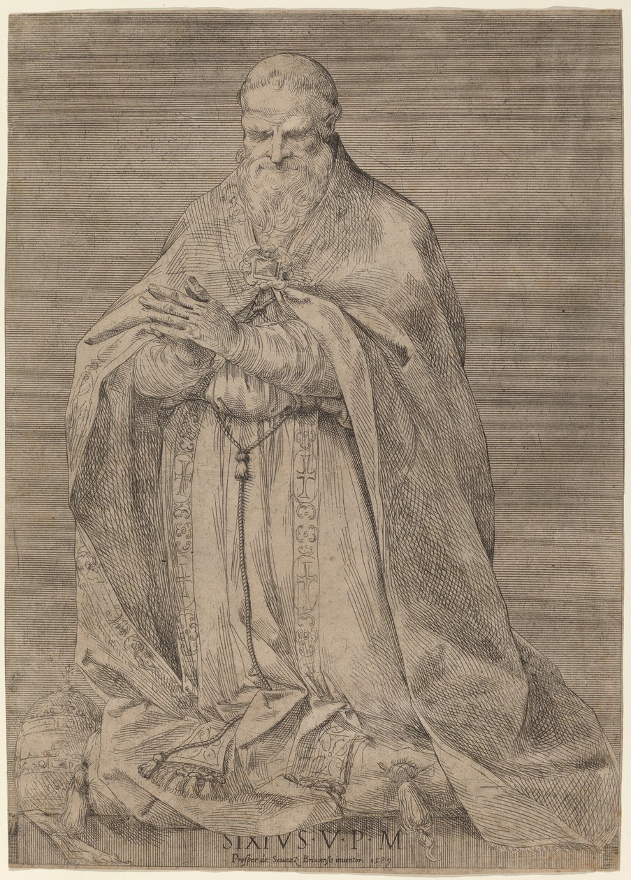 Paus Sixtus V door Prospero Bresciano, after Giuseppe Cesari