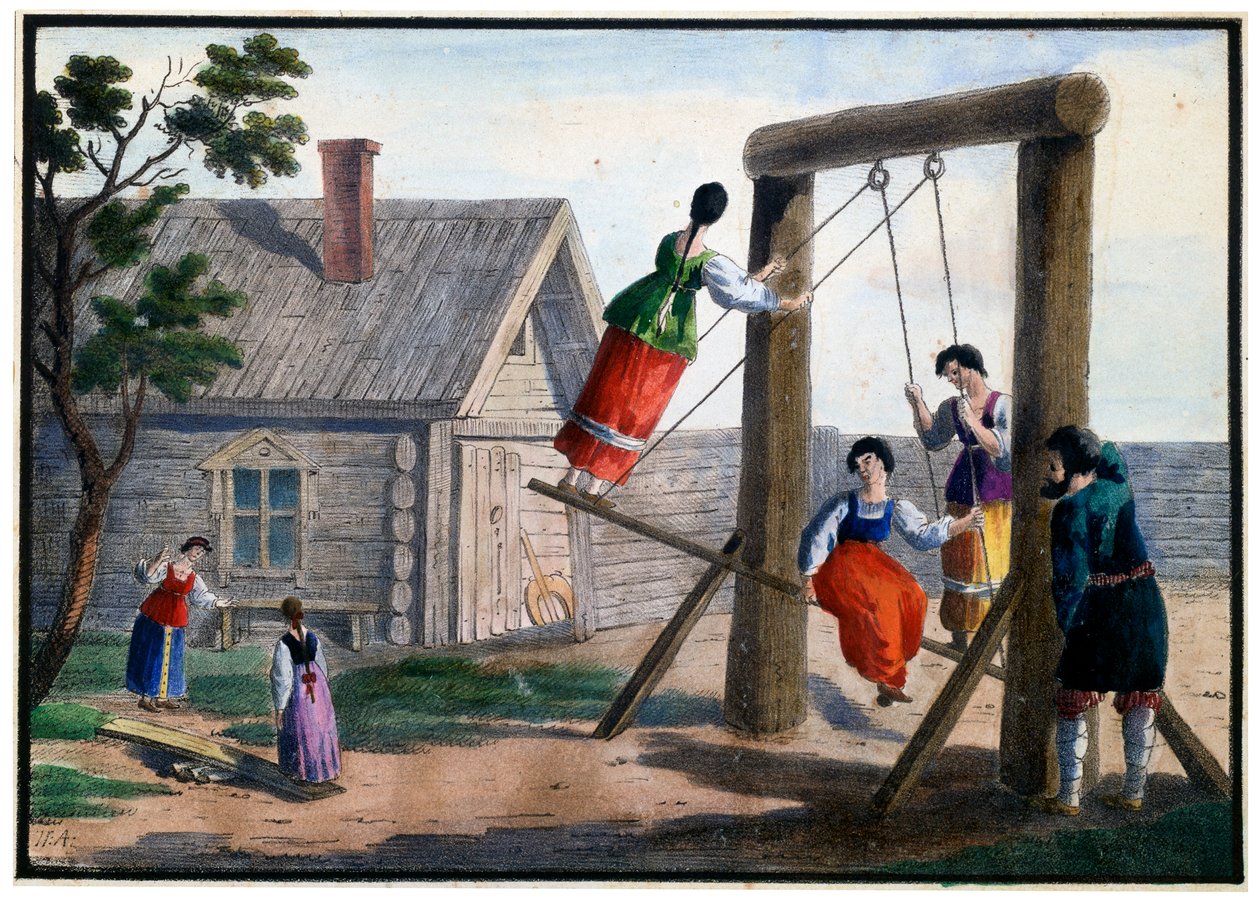 Landelijke amusementen, 1825 door Pyotr Alexandrov