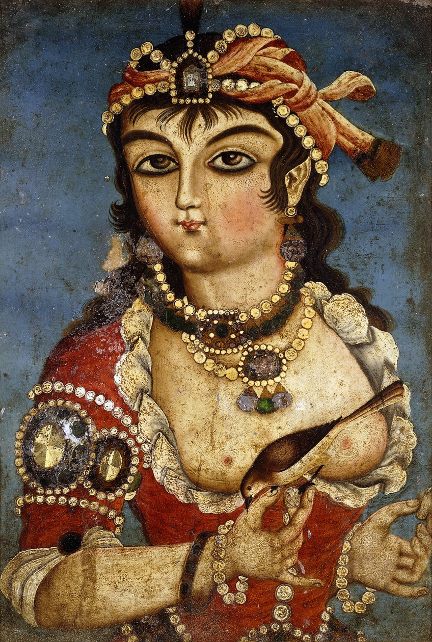 Een courtisane, c. 1830 door Qajar School