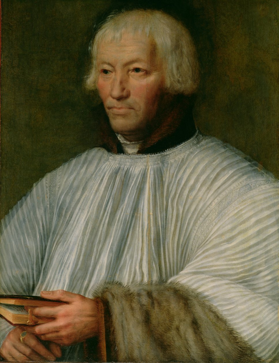 Portret van een geestelijke door Quentin Massys or Metsys
