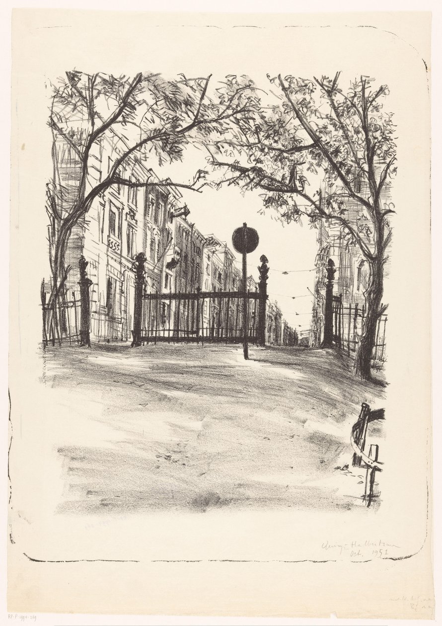 Uitgang van het Vondelpark door Quirijn Halbertsma (signed by artist)