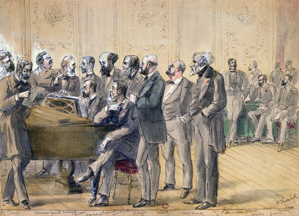 De Jury van het Parijse Conservatorium, c. 1871 door R. Fenwick