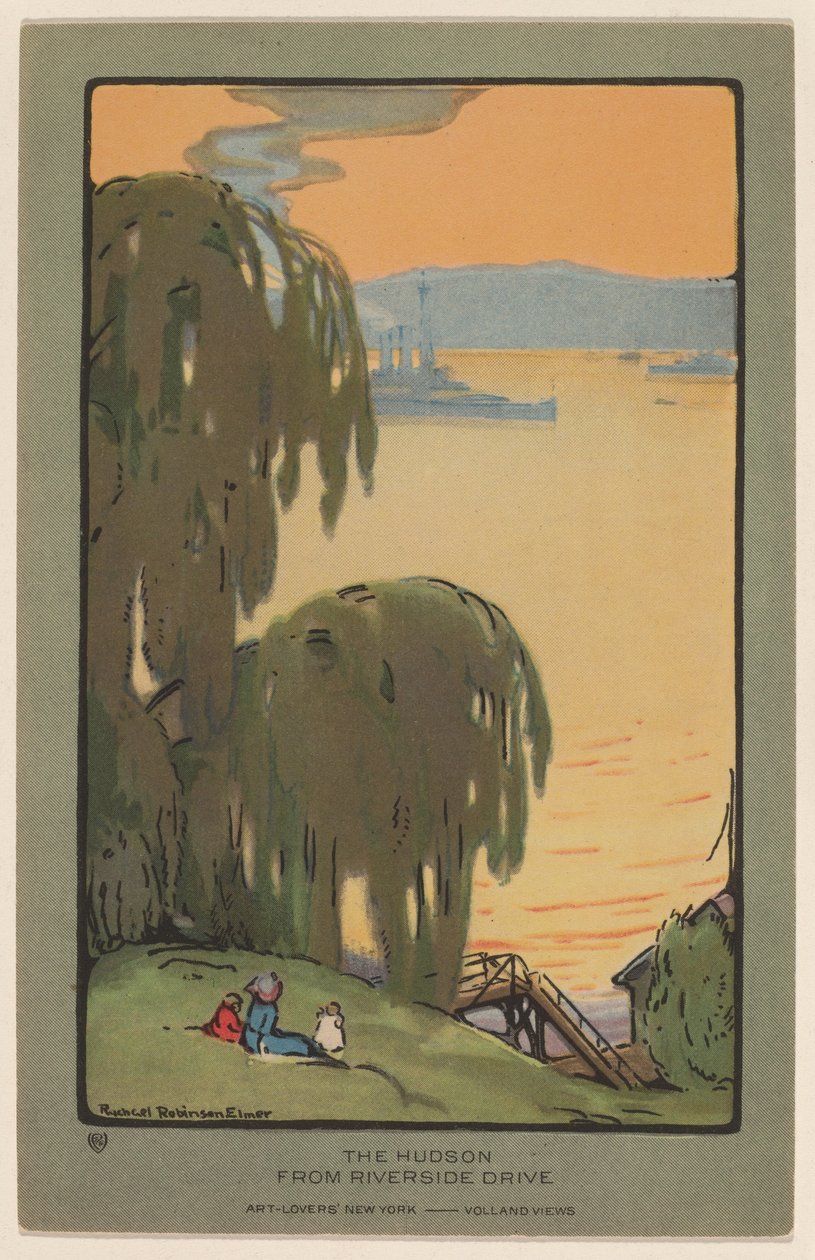De Hudson vanaf Riverside Drive door Rachael Robinson Elmer