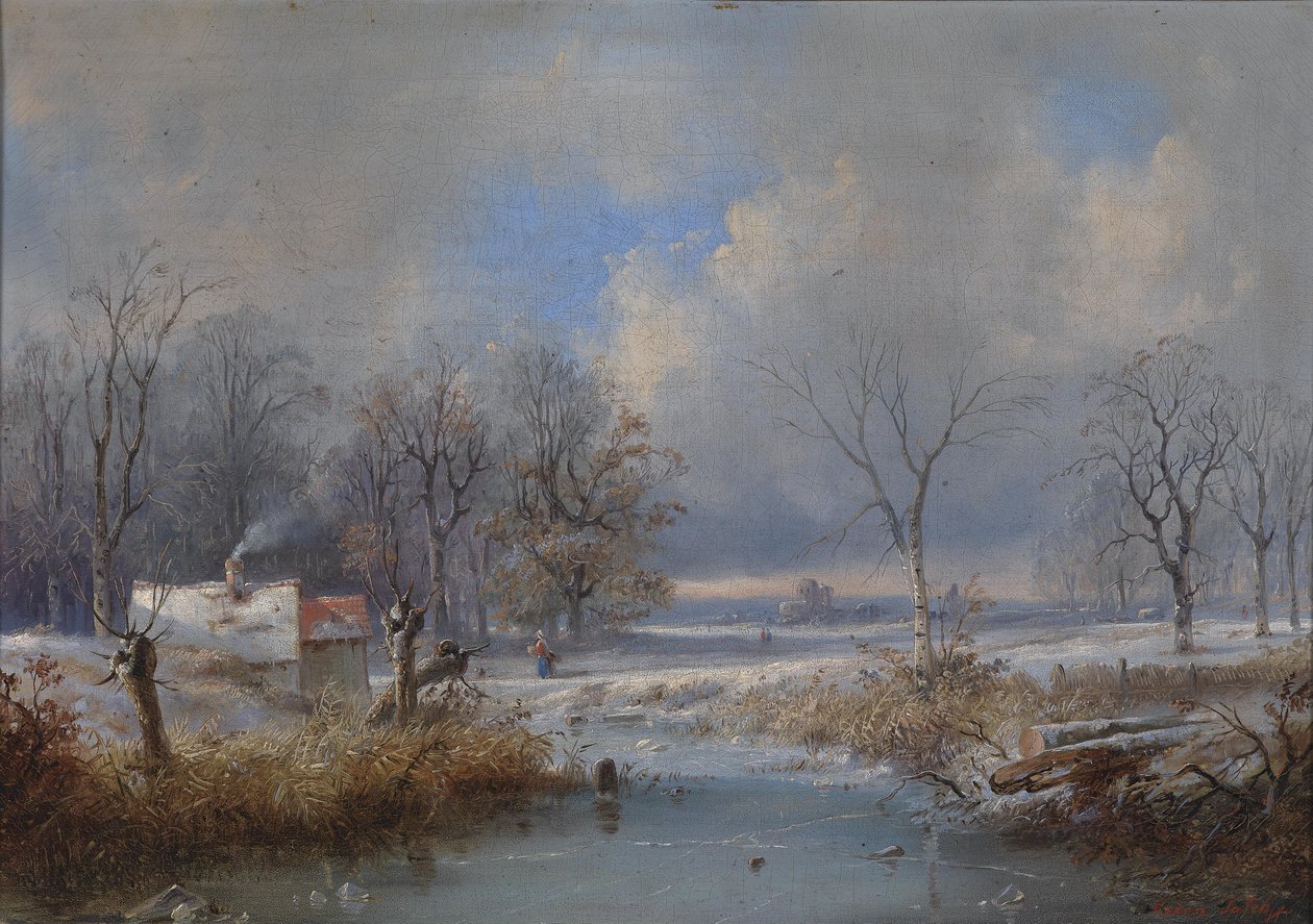 Winterlandschap door Raden Saleh