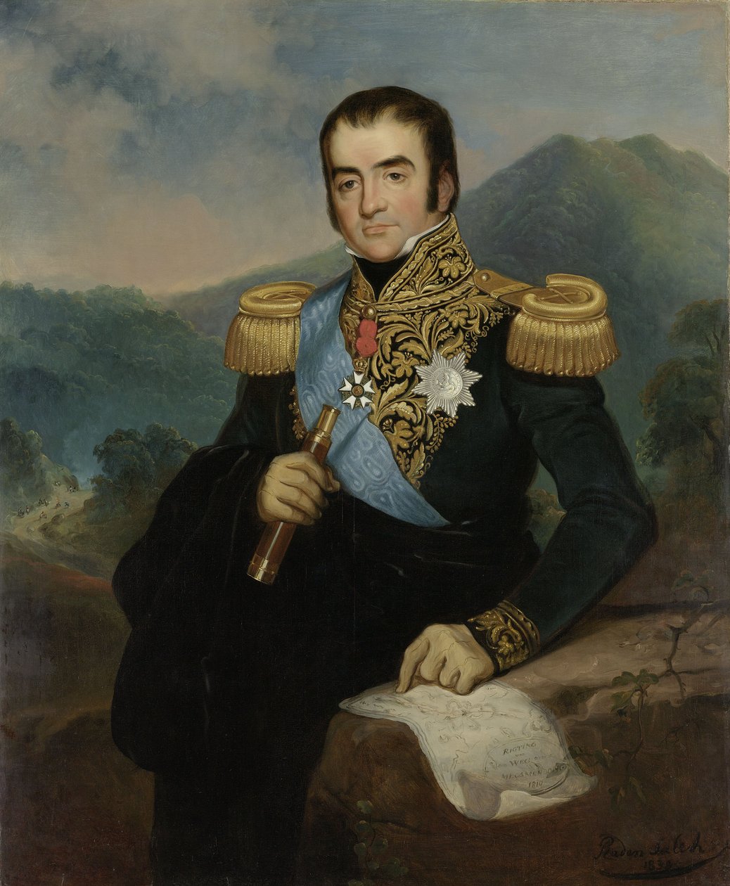 Postuum portret van Herman Willem Daendels door Raden Saleh