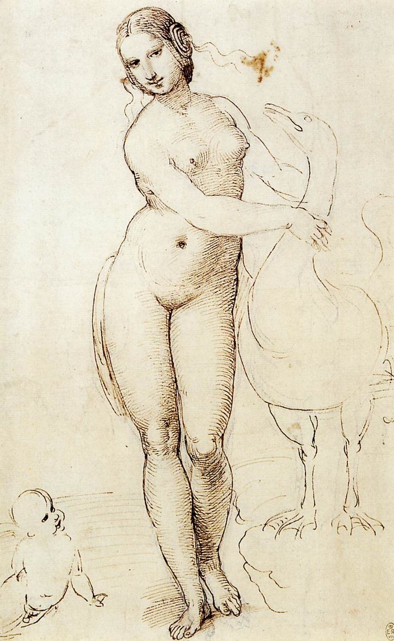 Leda en de zwaan door Raffaello Sanzio Raphael
