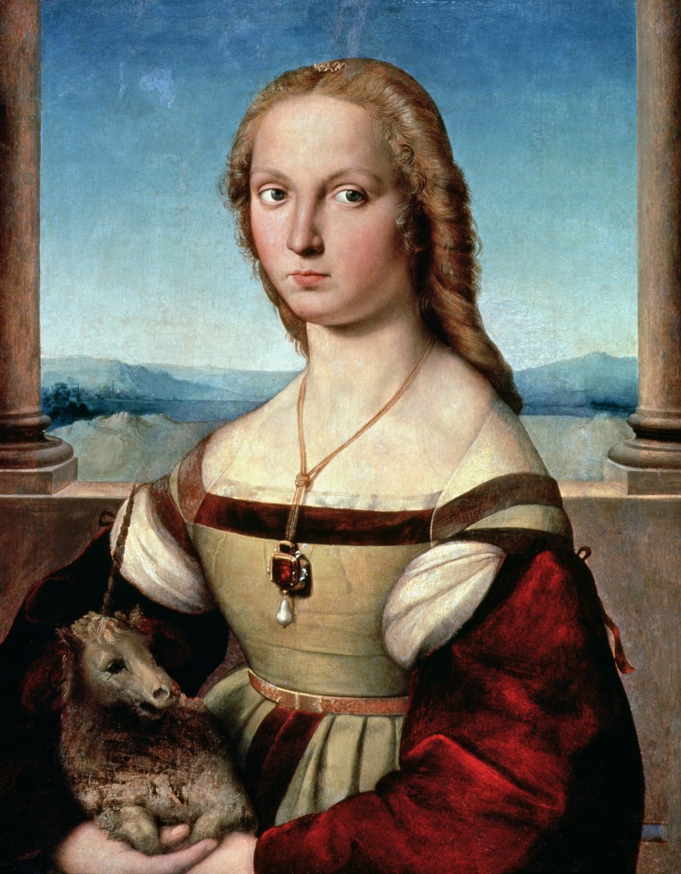 Portret van een dame met een eenhoorn, c.1505-6 door Raffaello Sanzio Raphael