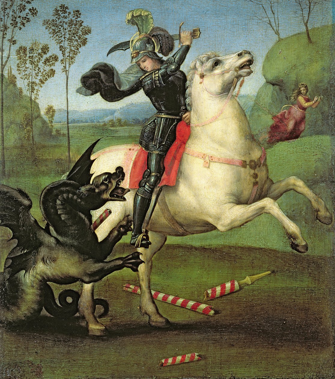 St. Joris vecht met de Draak, ca. 1503-05 door Raffaello Sanzio Raphael