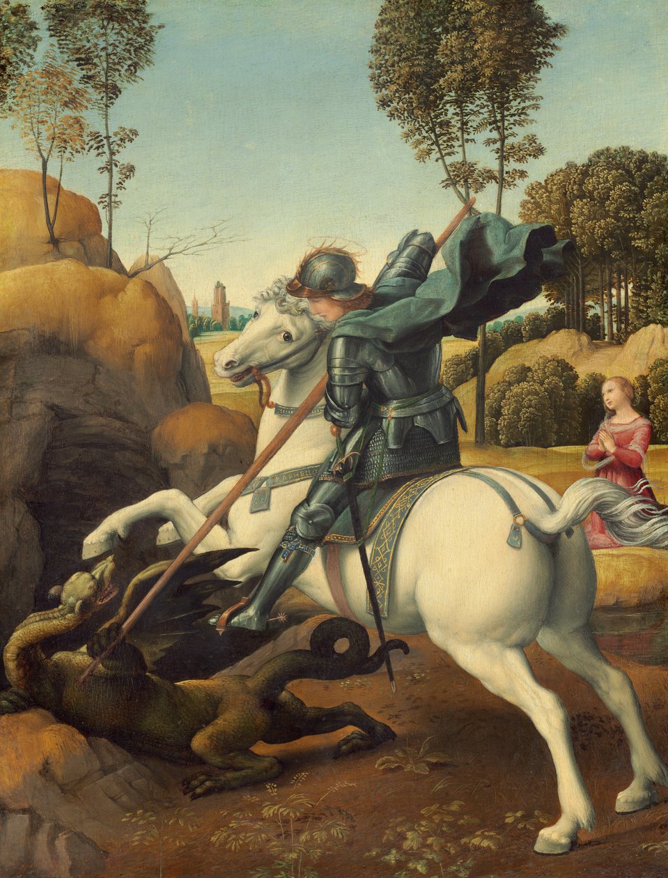 Sint Joris en de draak door Raffaello Sanzio Raphael