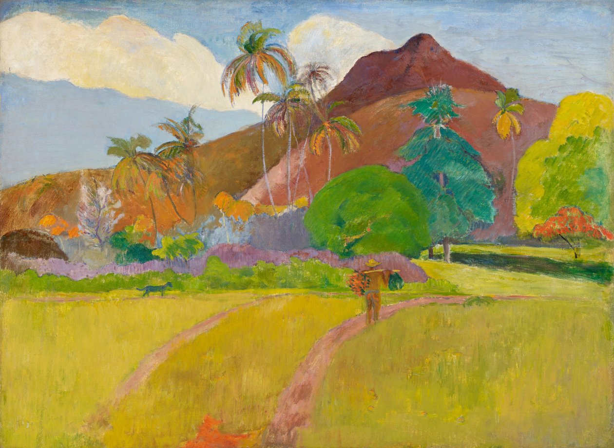 Tahitiaans landschap door Paul Gauguin