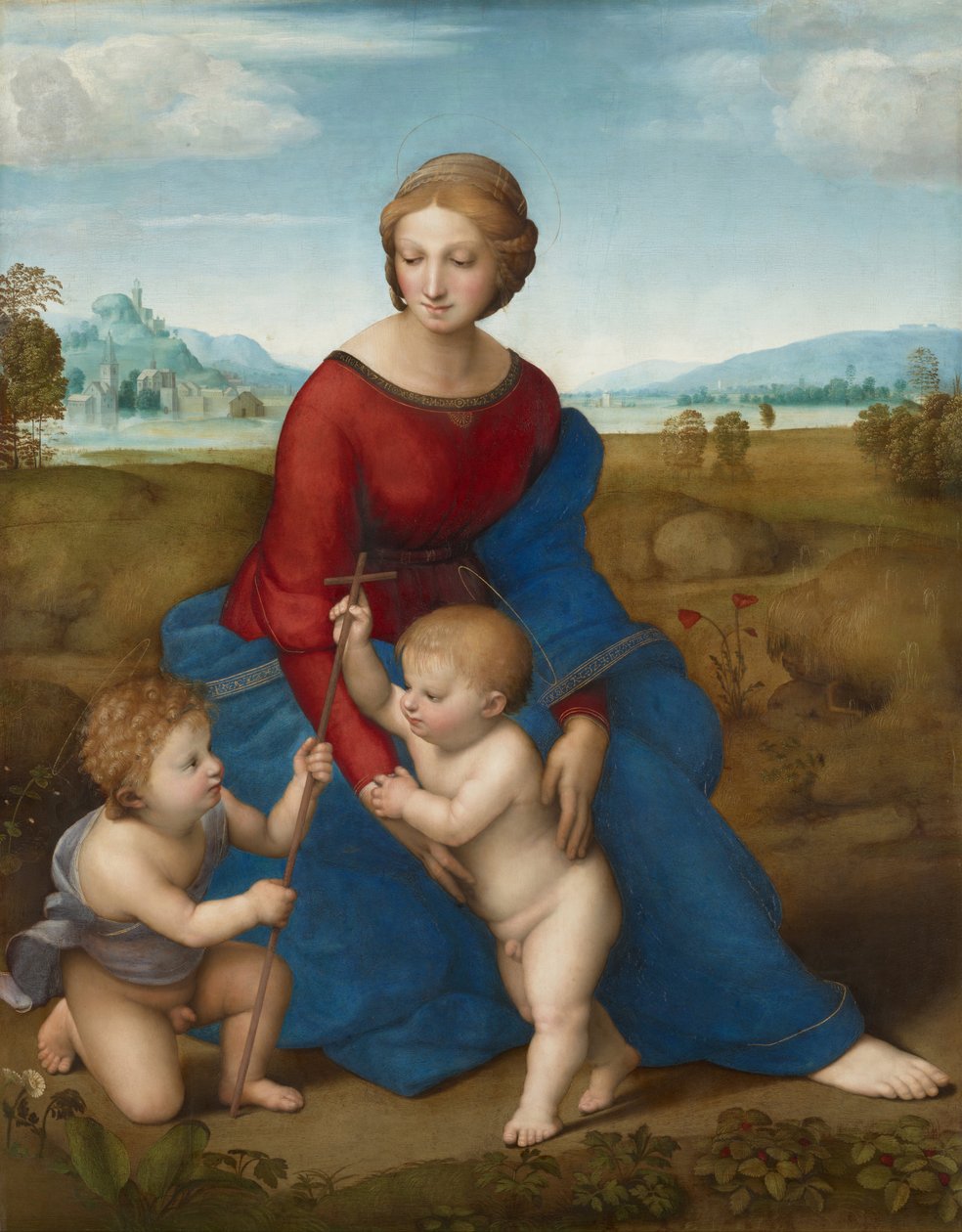 Madonna in de Weide, ca. 1506 door Raffaello Sanzio Raphael