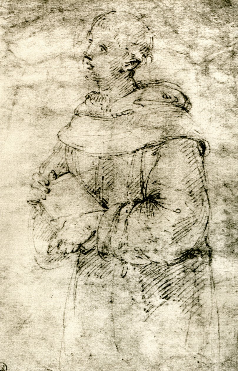 Studie van een monnik, 1913 door Raffaello Sanzio Raphael