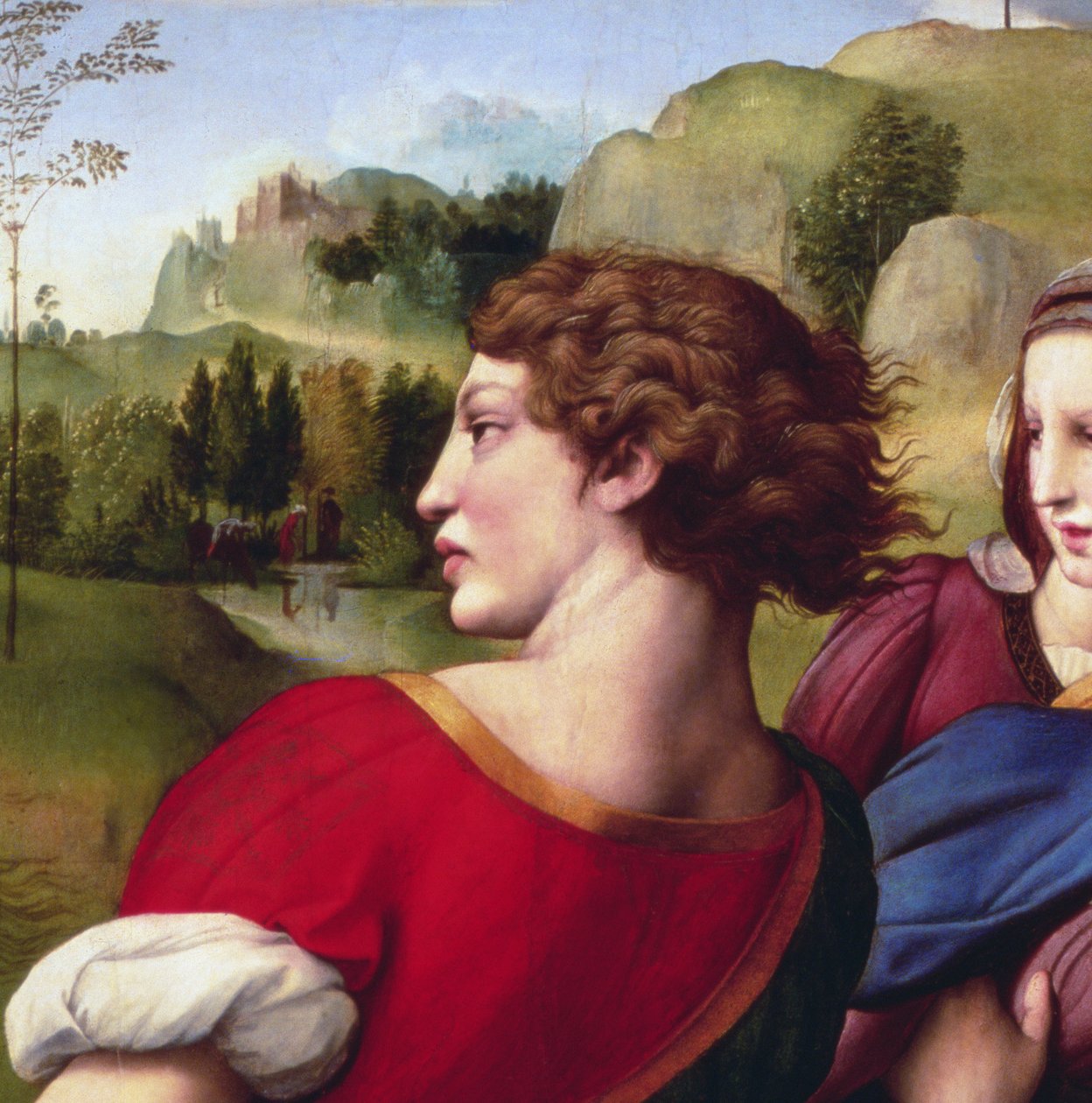 De kruisafneming (detail) door Raffaello Sanzio Raphael