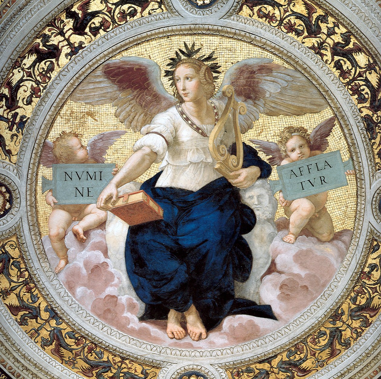 De Poëzie. Stanza della Segnatura door Raffaello Sanzio Raphael