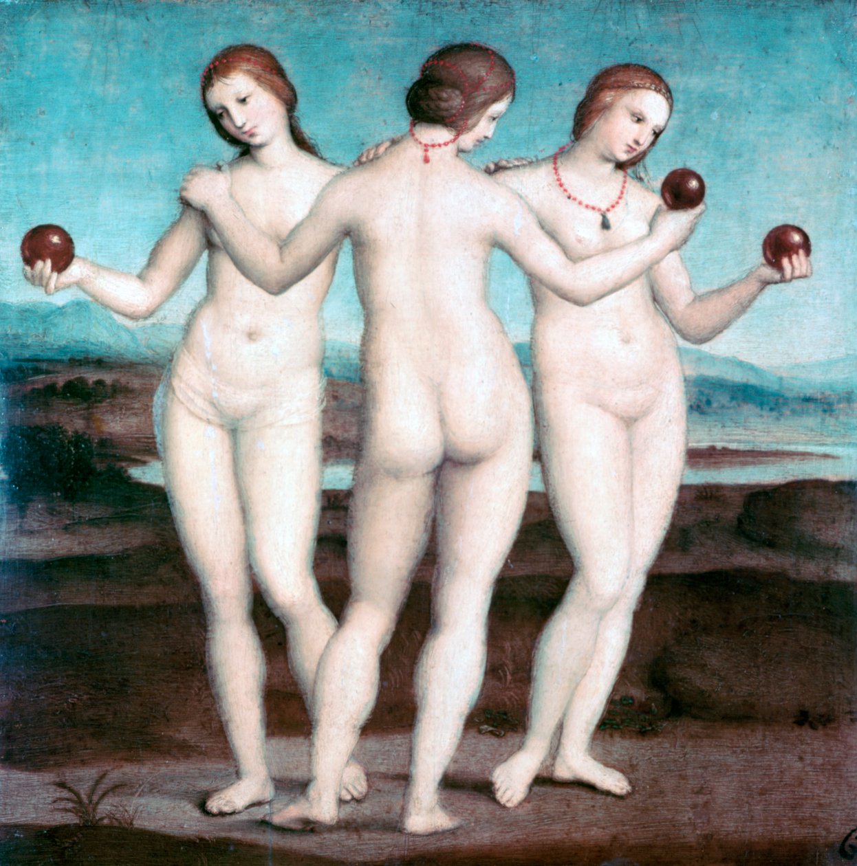 De Drie Gratiën, 1504-1505 door Raffaello Sanzio Raphael