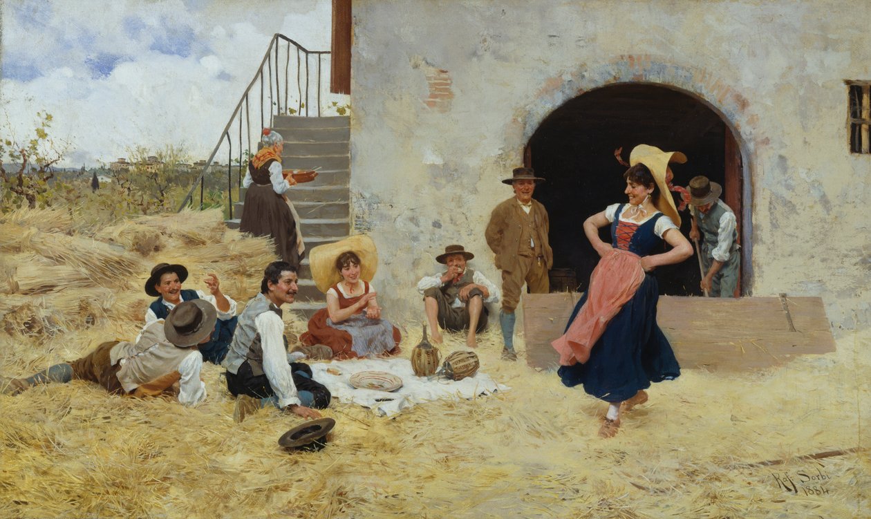 Dans op de boerderij door Raffaello Sorbi