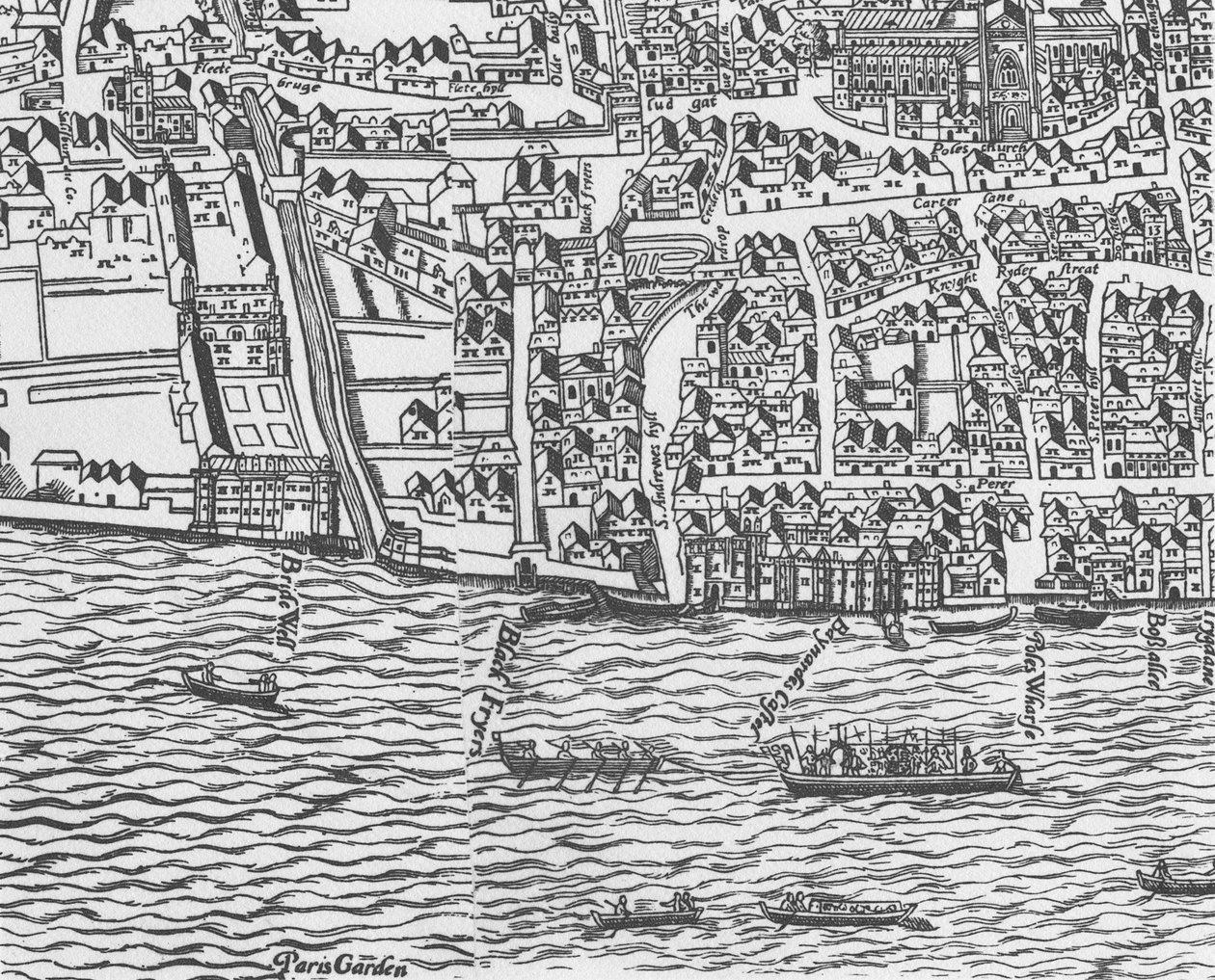 Detail van de rivier de Theems en St. Paul