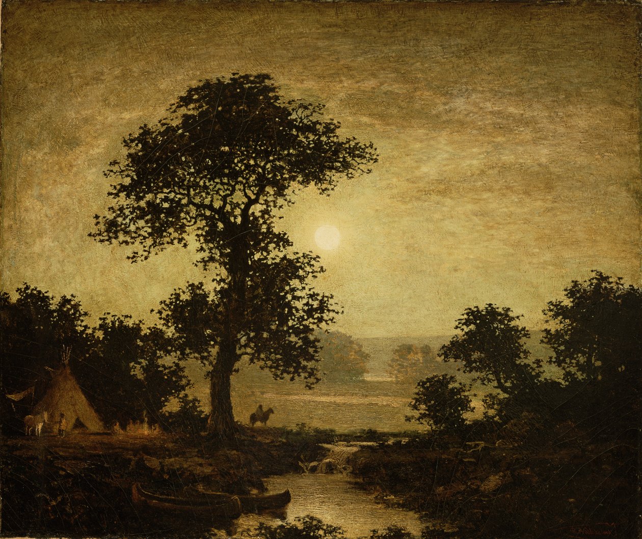 Maanlicht, c.1885-89 door Ralph Albert Blakelock