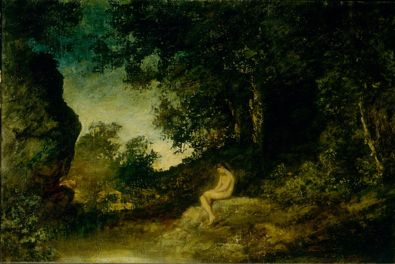 Bij de Spiegel van de Natuur, ca. 1880 door Ralph Albert Blakelock
