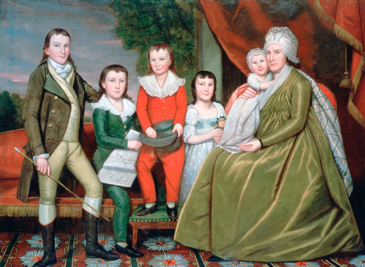 Mevrouw Noah Smith en haar kinderen, 1798 door Ralph Earl