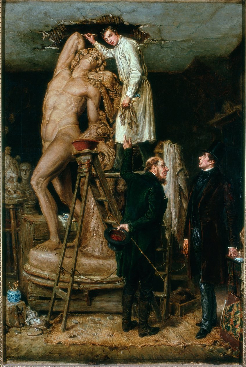 John Graham Lough in zijn Studio, 1881 door Ralph Hedley