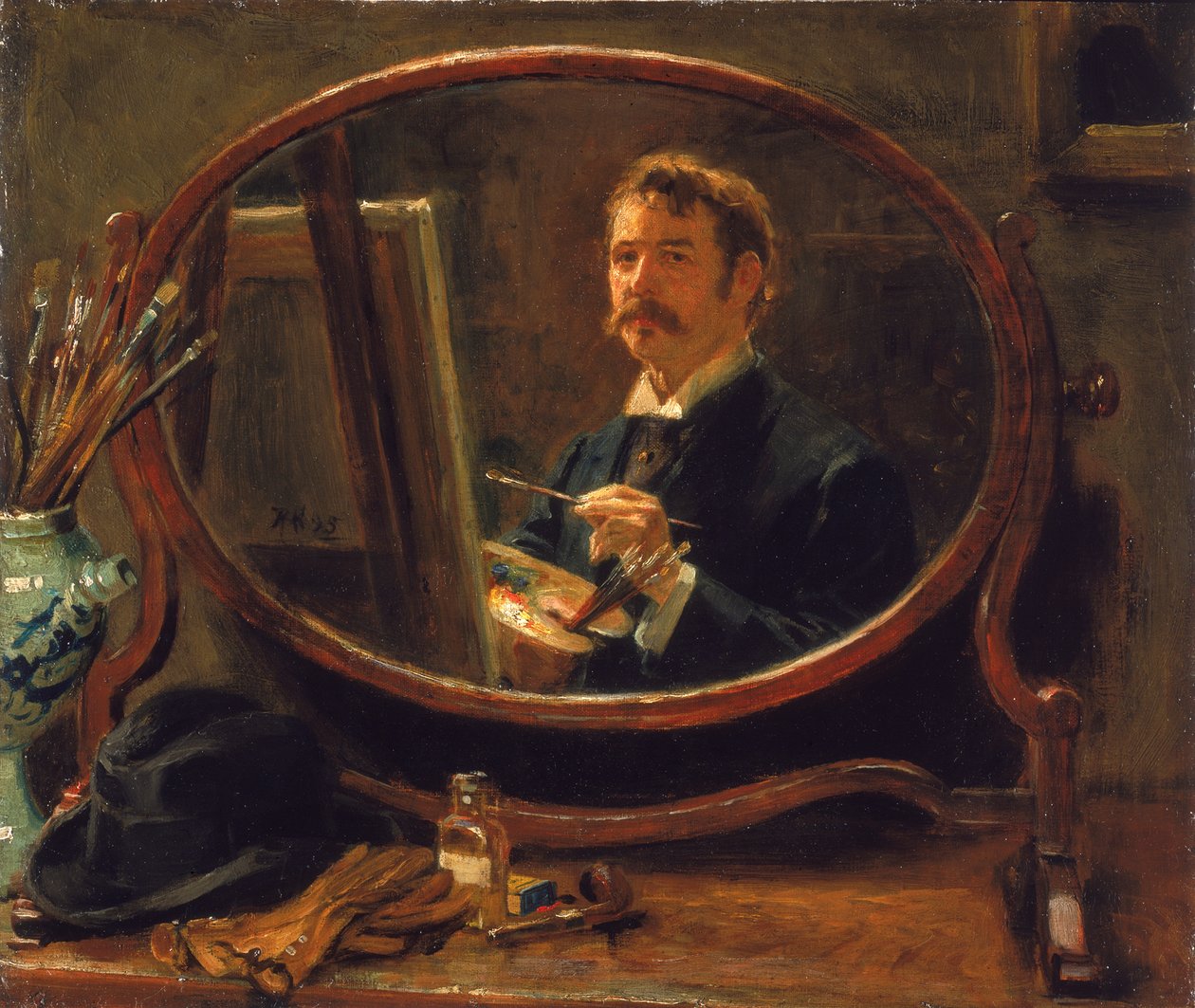 Zelfportret, 1895 door Ralph Hedley