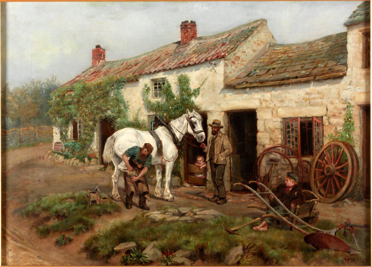 Smederij, Hexham Bridge End, 1885 door Ralph Hedley