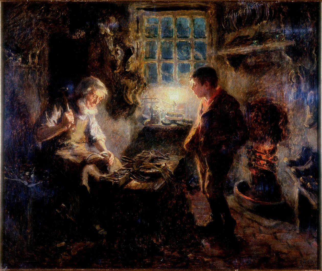 De schoenmakerij door Ralph Hedley