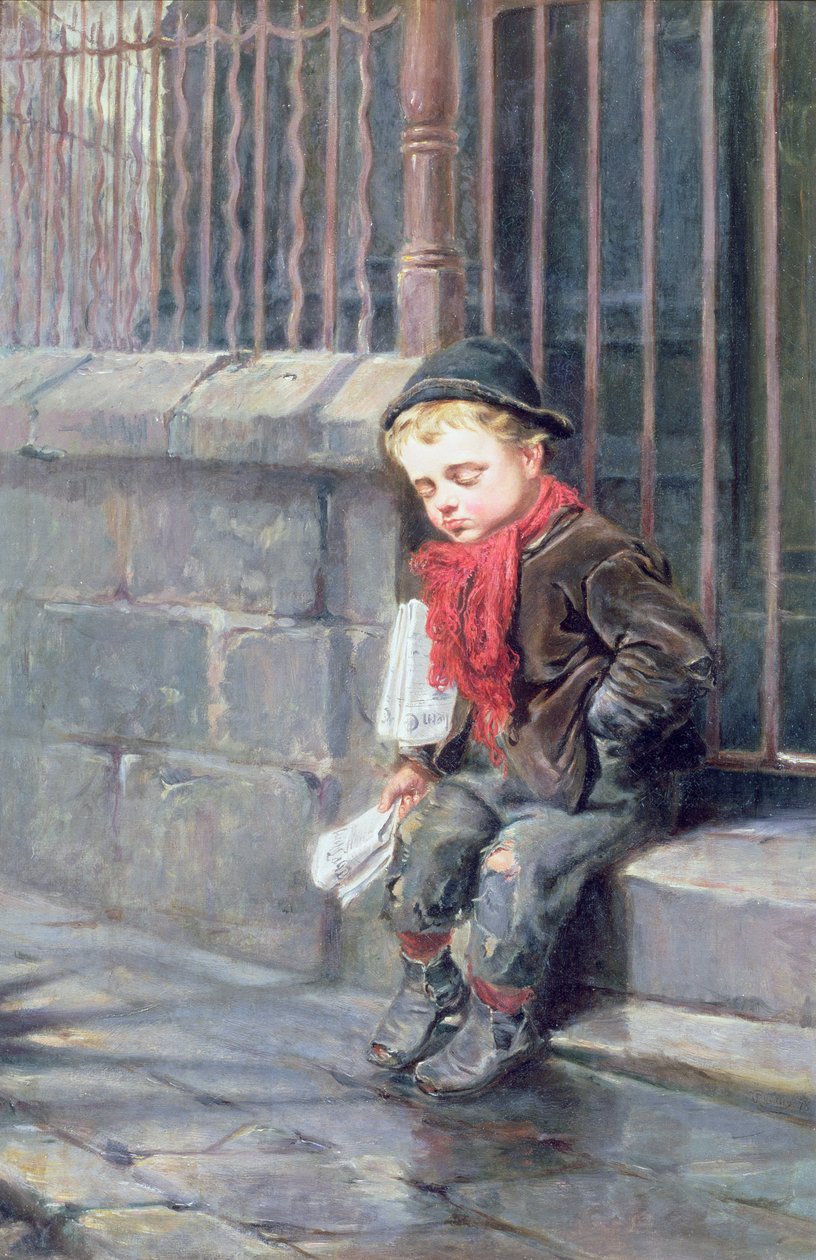 De Krantenjongen door Ralph Hedley