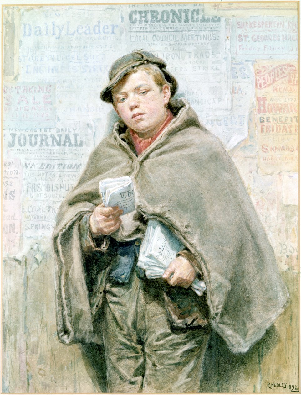 De krantenjongen door Ralph Hedley