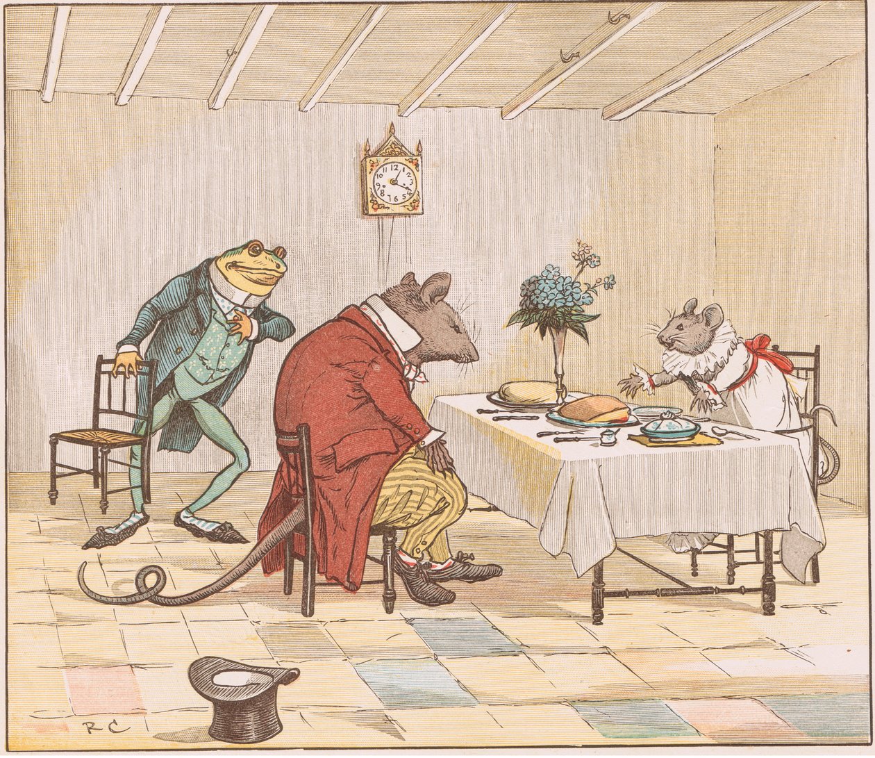 Bid, Juffrouw Muis, wilt u ons wat bier geven door Randolph Caldecott