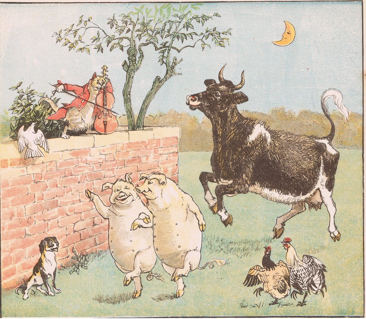 De Koe Sprong Over de Maan door Randolph Caldecott