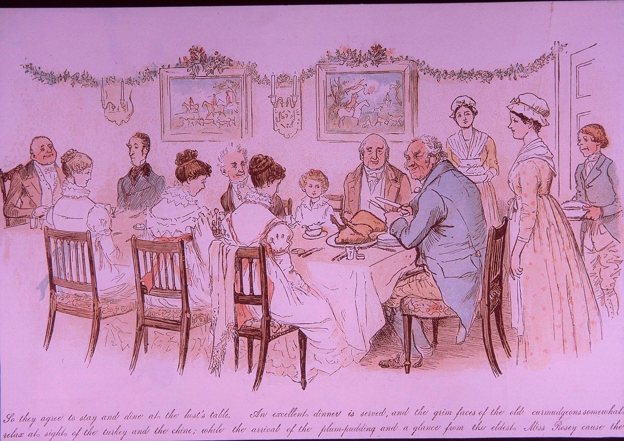 Kerst diner door Randolph Caldecott